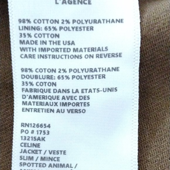 L’AGENCE NEW! Celine Cheetah Print Denim Jacket Size XS  MSRP $365 - Picture 8 of 9